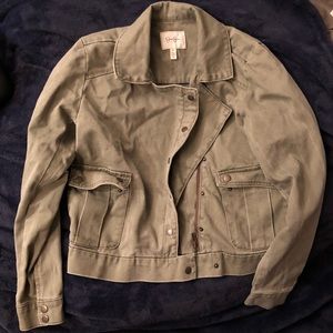 Army green jean jacket